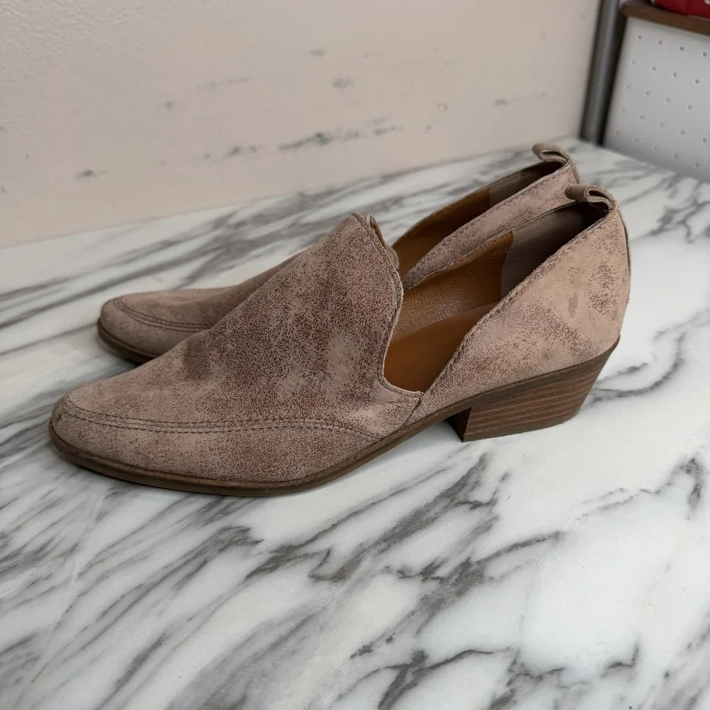 LUCKY BRAND Mahzan Sz 9 M Pointed Toe Loafers Block Heel Leather Western Booties